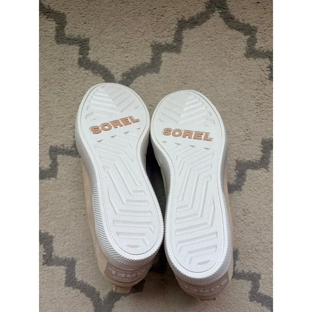 NEW Sorel Out N About Wedge Bootie Sneakers Beige Suede Women’s Size 9